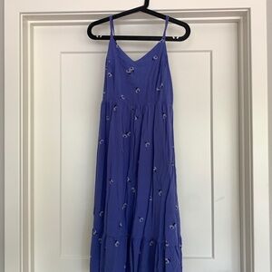 Blue Midi Floral Dress